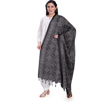 Rani Saahiba Women's Printed Art Silk Bandhani Dupatta(Skrdd2803_Black)