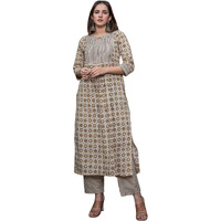 Fabnex Kurta Set For Women | Women Kurta Set With Dupatta | Women Kurta Sets Kurtis | Women Kurta Pant Set (K-41-Brown-L)