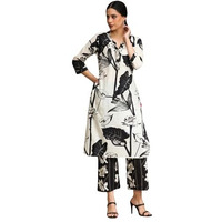 Varanga Floral Printed Apple Hem Kurta With Trouser