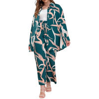Gufrinatrendy Women's Full Sleeve Cuff Shirt Collar Co-Ords Set With Fort Open Top - Stylish And Comfortable (Teal M)