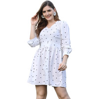 Leriya Fashion Western Dresses For Women |A-Line Knee-Length Dress | Indo Western Dress For Women| Short Dress (Lf-Dp-Wd1035-L) White