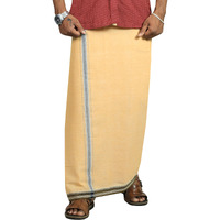 Prakasam Cotton Supreme Quality Sandal Thalapathi Border Single (1.28X2.00 Mtrs) Mens Dhoti