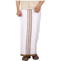 Prakasam Cotton Men's Cotton Dhoti_Moon-Vel-Pkt-Brown_Brown_32