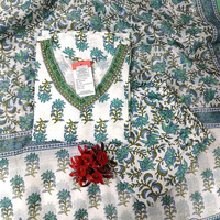 Pinkmint Women's Hevy Cotton Blend Sky Kurta Set L Stitched Printed Dupatta Set L Stylish Women Festival Dress (Pack Of 1)