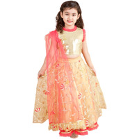 Pspeaches Girl's Polyester Lehenga Choli (L-Lemon Gota_Yellow_2-3Y)