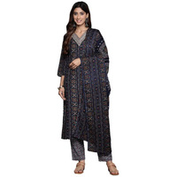 Varanga Womens V-Neck Straight Kurta Set With Pants & Dupatta  Chic Ethnic Wear For Weddings, Festivals & Special Occasions (Sss_Vskd32128-M)