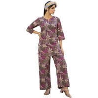 Tee Projekt Cotton Ethnic Wear Co Ord Set For Women | Travel Co Ord Set For Women Purple