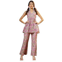 Stylum Women's Floral Printed Cotton Co-Ord Set (Cslavenderkochi38_Lavender, M)