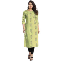 Pinkmint Women's Cotton Kurti's L Fancy Printed Kurta L Regular Home Wear L Printed Cotton Kurti (Pack Of 1) Light Green