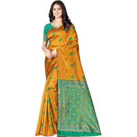 Sugathari Women's Banarasi Saree Pure Kanjivaram Silk Soft New Ladies 2024 Design Wear Pattu Sarees Latest Cotton Party Sari Collections With Blouse Piece For Wedding Sadi (Pari-186-Mustard)