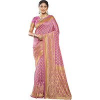 Glory Sarees Women's Jacquard Silk Kanchipuram Saree (Kara115_Babypink