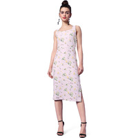 Purvaja Womens Bodycon Knee Length Dress (Wini-021-Tulip_Off White_Xx-Large)