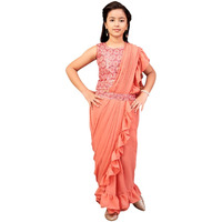 Aarika Girls Ethnic Wear Peach Colour Sequin Embroidery Georgette Lehenga Choli Set With Attached Dupatta-4-13 Years (Lch-Shm-5014)