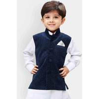 Jbn Creation Boys' Navy Blue Velvet Nehru Jacket_Vasbjbu014_32