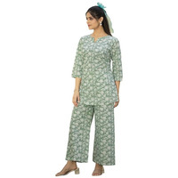Tee Projekt Cotton Ethnic Wear Co Ord Set For Women | Co Ord Set For Women Stylish Light Green