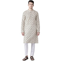 See Designs Cotton Regular Mens Kurta (14647478_Beige_S)
