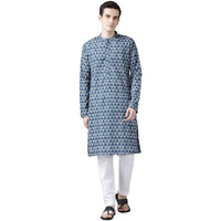 See Designs Cotton Regular Mens Kurta (15211116_Blue_Xs)