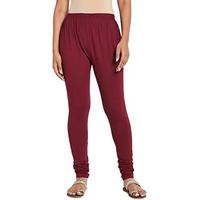 Fabindia Women Blend Drawstring Churidar Cotton_Xs Maroon