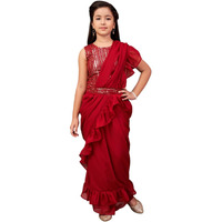 Aarika Girls Ethnic Wear Maroon Colour Sequin Embroidery Georgette Lehenga Choli Set With Attached Dupatta-4-9 Years (Lch-Shm-5015)