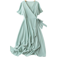 Litzo Women's Lycra A-Line Maxi Dress (L-60-L_Blue