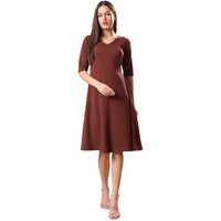Purvaja Womens Fit & Flare Mini Dress (Bely-039_Brown_X-Large)