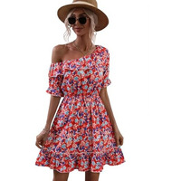 Kotty Women's Fit And Flare Off Shoulder Dress(Multicoloured,S)