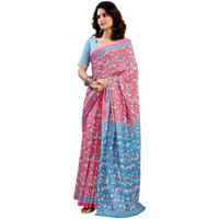 Satrani Women's Pure Cotton Printed Ready To Wear Saree With Pocket And Unstitched Blouse Piece (40Rs159_Pink)