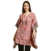 Tee Projekt Crepe Elegant Kimino Sleeves Women's Kaftan Peach