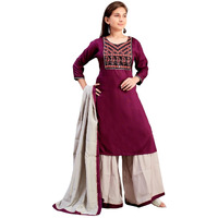 Aarika Girls Ethnic Wear Purple Colour Floral Print Rayon Kurti-(8-15 Years)-(Kurti-Tr-K-889)