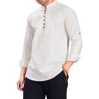 Divisive Men's Cotton Relaxed Fit Short Kurta (Dkrt1065_Xxl_Cream)