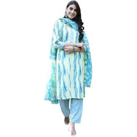 Pinkmint Women's Cotton Straight Printed Kurta With Pant & Dupatta (Sw-007_M)