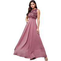 Miss Chase Women's Round Neck Sleeveless Maxi Dress (Mcaw24D96-14-196-03, Lavender, S)