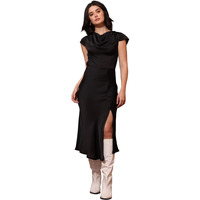 Purvaja Womens Cowl Neck Silk Blend Dress (Floe-119-Xl_Black)