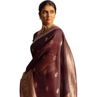 Flosive Women's Beautiful Soft Silk Saree With Zari Weaving With Blouse Piece (Coffee)