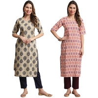 Tee Projekt Crepe Printed Kurta & Pant Set For Women Ethnic Wear Casual Wear Kurta Set