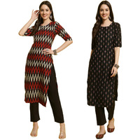 Tee Projekt Straight Kurta & Pant For Women Ethnic Kurta Set For Women (Pack Of 2)
