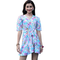 Om Sai Latest Creation Western Dresses For Women |A-Line Knee-Length Dress | Indo Western Dress For Women| Short Dress (Xxx-Large, Blue)