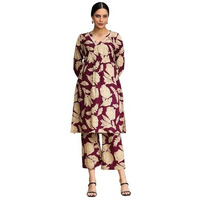 Varanga Floral Printed Puff Sleeve Kurta With Trouser