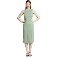 Toochki Women's Pastel Green Lycra Solid Sheath Western Dress | Dress For Women | A Line Dress | Winter Dress | Western Dress | Latest Women Dress | Trendy Dress | Midi Dress