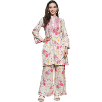 Stylum Women's Floral Printed & Embroidered Rayon Straight Kurta Palazzo Set (Kpmultikayali44_Multi, Xxl)