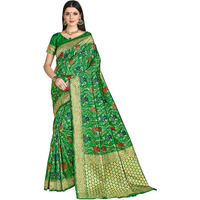 Glory Sarees Womens Silk Blend Banarasi Saree (Bridal_Silk111_Green_Green)