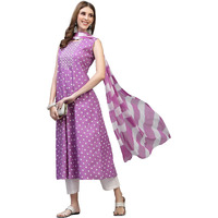 Stylum Women's Rayon A Line Kurta With Dupatta (Purplekawa42_Purple, Xl)