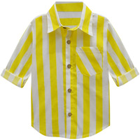 A.T.U.N. (All Things Uber Nice) A.T.U.N. Boys Shirt_Bsht Lmt Stp_7-8Y_Yellow-White