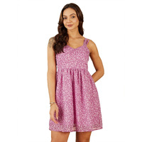 Rare Women's Polyester A-Line Above The Knee Dress (Ep8114_Mauve