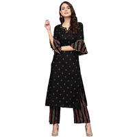 Idalia Black Gold Printed Kurta Set
