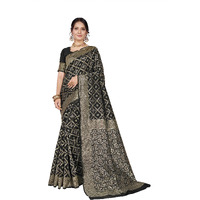 Glory Sarees Women's Banarasi Silk Saree (Gs_Kara131_Black)