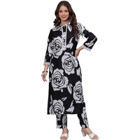 Rytras Women's Pure Cotton Printed Straight Kurta Set With Palazzo Pants - Ethnic Wear