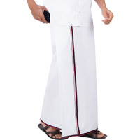 Prakasam Cotton Mens Super Soft Fabric Celebrities Welcro Pocket Dhoti/Political Party Dhoti/Ministers Choice Stitched Dhoti/Super Soft Fabric Stitched Dhoti