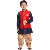 Jbn Creation Vastramay Boy's Cotton Silk Blend Nehru Modi Jacket Kurta And Pyjama Set_Vasnbj009Manbuk001Nbncdrg_28