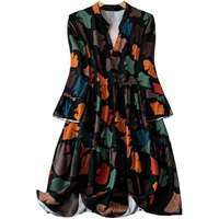 Litzo Women's Cotton A-Line Maxi Dress (L-63-L_Black